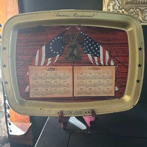 Vintage AMERICA’S BICENTENNIAL Food Tray Restaurant Serving retro tin